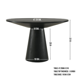 English Elm Nuevo Round Pedestal Dining Set Oak Veneer Table Four Nailhead Upholstered Chairs Gray T2574S00416