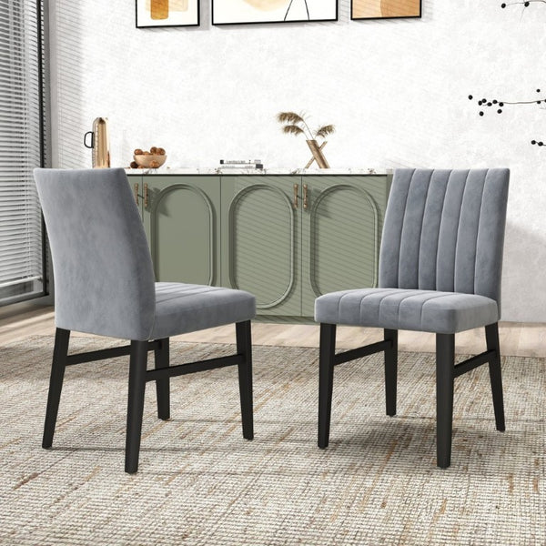 English Elm Cavira Round Faux Marble Dining Set Four Channel Tufted Upholstered Chairs Glam Modern Black and Gold Gray T2574S00426