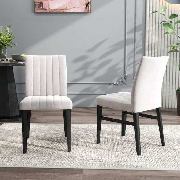 English Elm Cavira Round Faux Marble Dining Set Four Channel Tufted Upholstered Chairs Glam Modern Black and Gold Tan T2574S00427