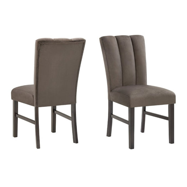 English Elm Cavira Round Faux Marble Dining Set Seats Four with Upholstered Espresso Chairs Black, Chocolate, Gold, Off White T2574S00431