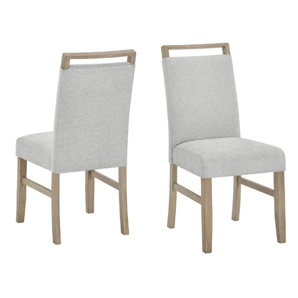 English Elm Zelalle Modern Faux Marble Dining Set with Six Upholstered Chairs in Gray Fabric T2574S00434