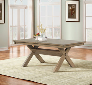 English Elm Raven Extendable Farmhouse Dining Table Rubberwood Trestle Base Seats up to 8 T2574S00435
