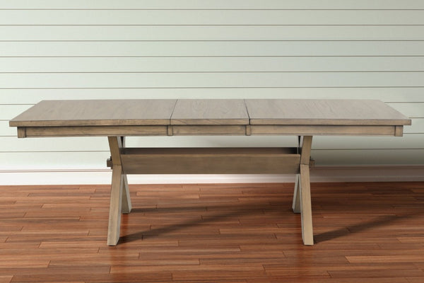 English Elm Raven Extendable Farmhouse Dining Table Rubberwood Trestle Base Seats up to 8 T2574S00435