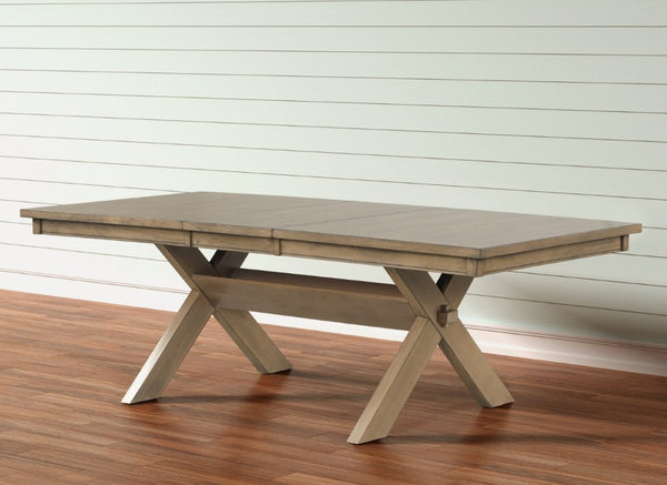 English Elm Raven Extendable Farmhouse Dining Table Rubberwood Trestle Base Seats up to 8 T2574S00435