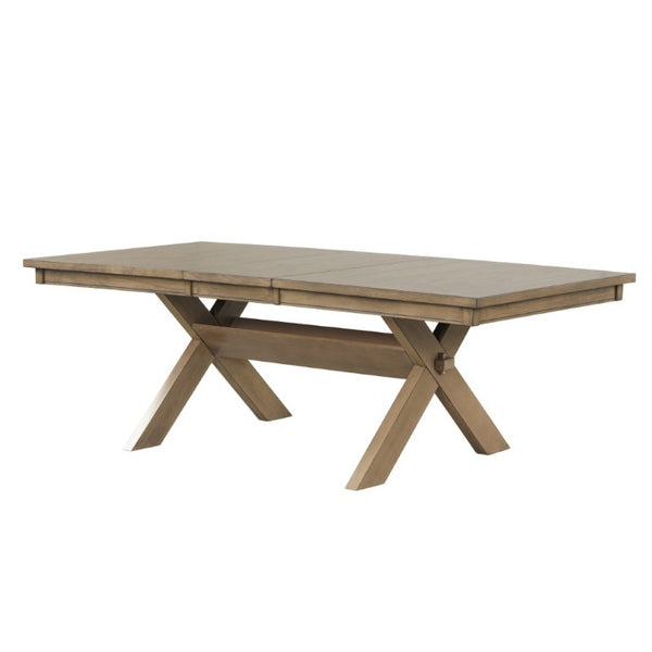 English Elm Raven Extendable Farmhouse Dining Table Rubberwood Trestle Base Seats up to 8 T2574S00435