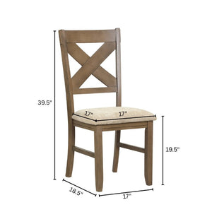 English Elm Zelalle Farmhouse Trestle Extendable Dining Set Seats Eight with Cross Back Chairs T2574S00436