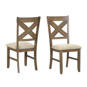 English Elm Raven Wood Farmhouse Trestle Extendable Dining Set with Eight Cross-Back Chairs T2574S00437
