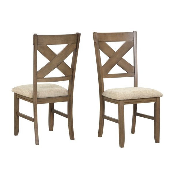 English Elm Raven Wood Farmhouse Trestle Extendable Dining Set with Eight Cross-Back Chairs T2574S00437