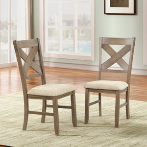 English Elm Raven Wood Farmhouse Trestle Extendable Dining Set with Eight Cross-Back Chairs T2574S00437