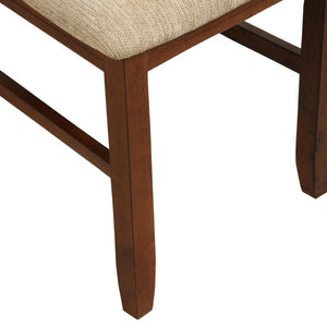 English Elm Karven Farmhouse Extendable Trestle Dining Set with Six Cross-Back Rubberwood Chairs T2574S00441