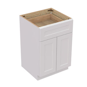 English Elm 27 Inch White Shaker Base Cabinet Soft Close Doors Solid Wood Kitchen Bath Storage T2950P361481