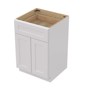 English Elm 27 Inch White Shaker Base Cabinet Soft Close Doors Solid Wood Kitchen Bath Storage T2950P361481