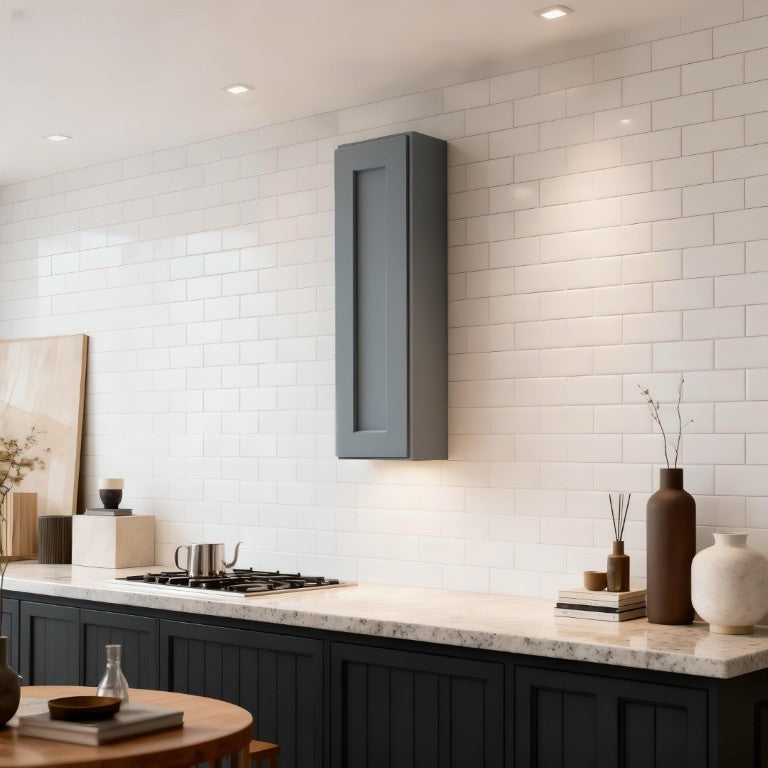 English Elm Dark Gray Shaker Wall Cabinet Solid Wood Single Door Adjustable Shelves Bathroom Kitchen T2950P390289