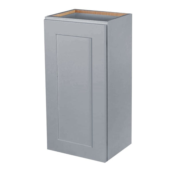 English Elm Dark Gray Shaker Wall Cabinet Solid Wood Single Door Adjustable Shelves Bathroom Kitchen T2950P390289