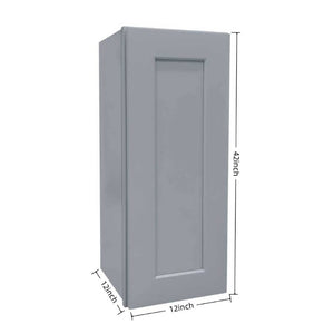 English Elm Dark Gray Shaker Wall Cabinet Solid Wood Single Door Adjustable Shelves Bathroom Kitchen T2950P390289