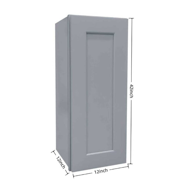 English Elm Dark Gray Shaker Wall Cabinet Solid Wood Single Door Adjustable Shelves Bathroom Kitchen T2950P390289