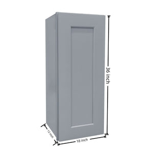 English Elm 18 Inch Shaker Wall Cabinet Solid Wood Adjustable Shelves Kitchen Bathroom Storage Gray T2950P390294