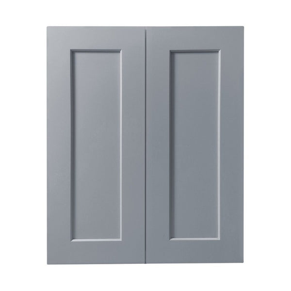 English Elm Dark Gray Shaker Wall Cabinet Solid Wood Frame with Adjustable Shelves for Kitchen Bath T2950P390299