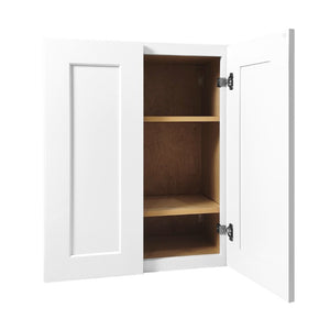 English Elm White Shaker Solid Wood Wall Cabinet Soft Close Double Door Kitchen Bathroom Storage T2950P425170