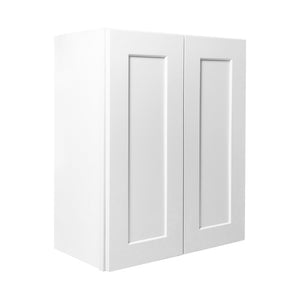 English Elm White Shaker Solid Wood Wall Cabinet Soft Close Double Door Kitchen Bathroom Storage T2950P425170