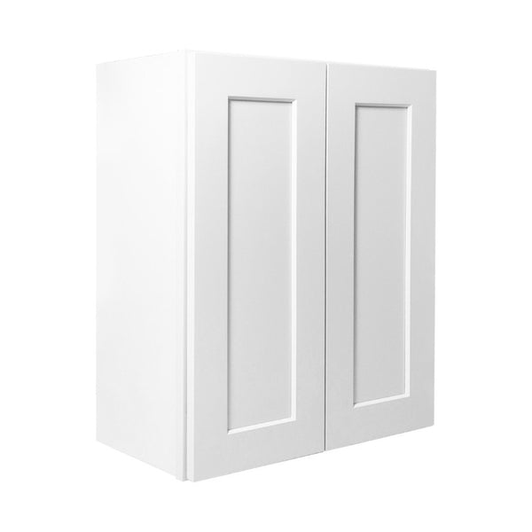 English Elm White Shaker Solid Wood Wall Cabinet Soft Close Double Door Kitchen Bathroom Storage T2950P425170