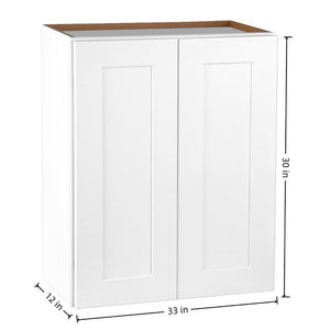 English Elm White Shaker Solid Wood Wall Cabinet Soft Close Double Door Kitchen Bathroom Storage T2950P425170