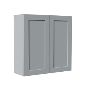 English Elm Gray Shaker Solid Wood Wall Cabinet with Soft Close Doors and Adjustable Shelves T2950P479300