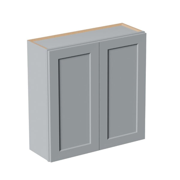 English Elm Gray Shaker Solid Wood Wall Cabinet with Soft Close Doors and Adjustable Shelves T2950P479300