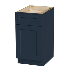 English Elm 18" Navy Shaker Solid Wood Base Cabinet Soft Close Drawer Adjustable Shelf Storage T2950P511179