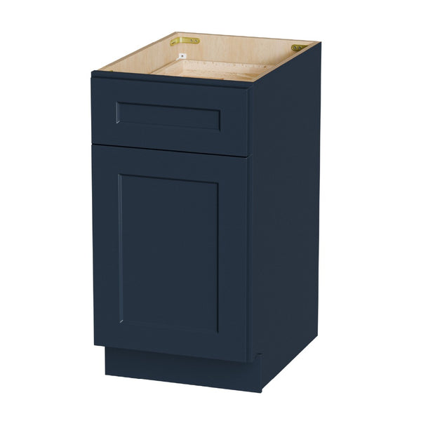 English Elm 18" Navy Shaker Solid Wood Base Cabinet Soft Close Drawer Adjustable Shelf Storage T2950P511179