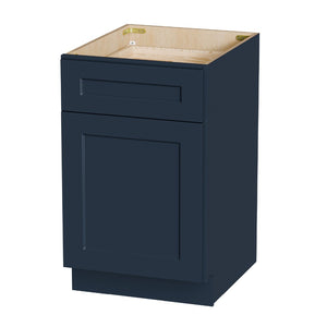 English Elm 21" Navy Shaker Solid Wood Base Cabinet Soft Close Door Drawer Adjustable Shelf T2950P511180