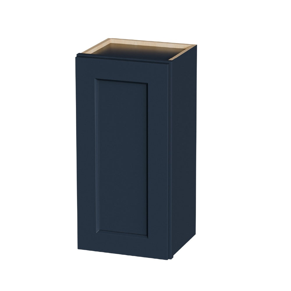 English Elm 15" Solid Wood Shaker Wall Cabinet Navy Finish Two Adjustable Shelves for Kitchen Bath T2950P511183