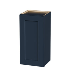 English Elm 15" Solid Wood Shaker Wall Cabinet Navy Finish Two Adjustable Shelves for Kitchen Bath T2950P511183