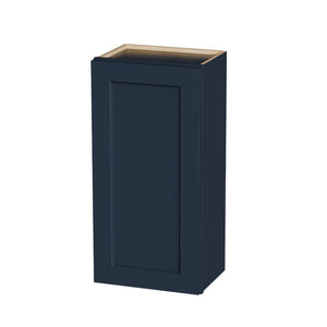 English Elm 18" Solid Wood Navy Shaker Wall Cabinet with Adjustable Shelves for Kitchen Bath T2950P511185
