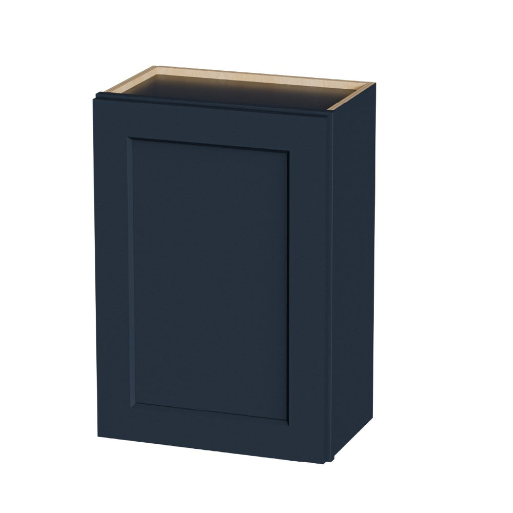 English Elm 21" Navy Shaker Solid Wood Wall Cabinet with Adjustable Shelves for Kitchen or Bath T2950P511186