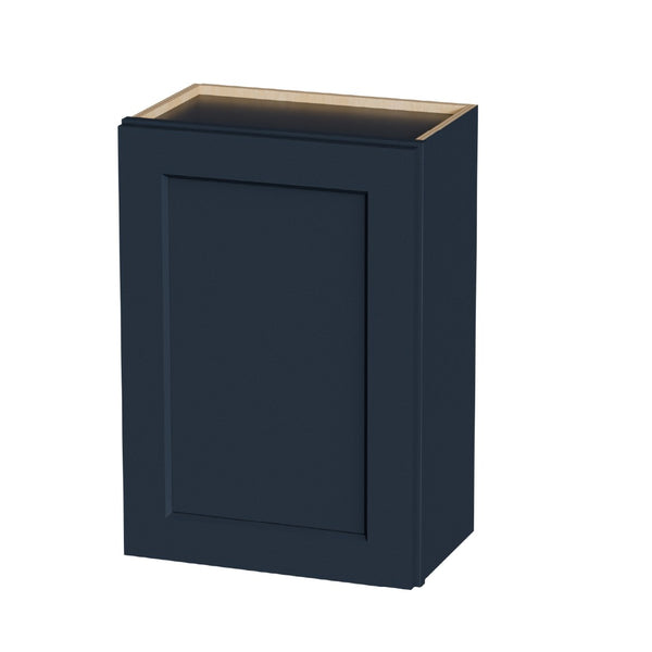 English Elm 21" Navy Shaker Solid Wood Wall Cabinet with Adjustable Shelves for Kitchen or Bath T2950P511186
