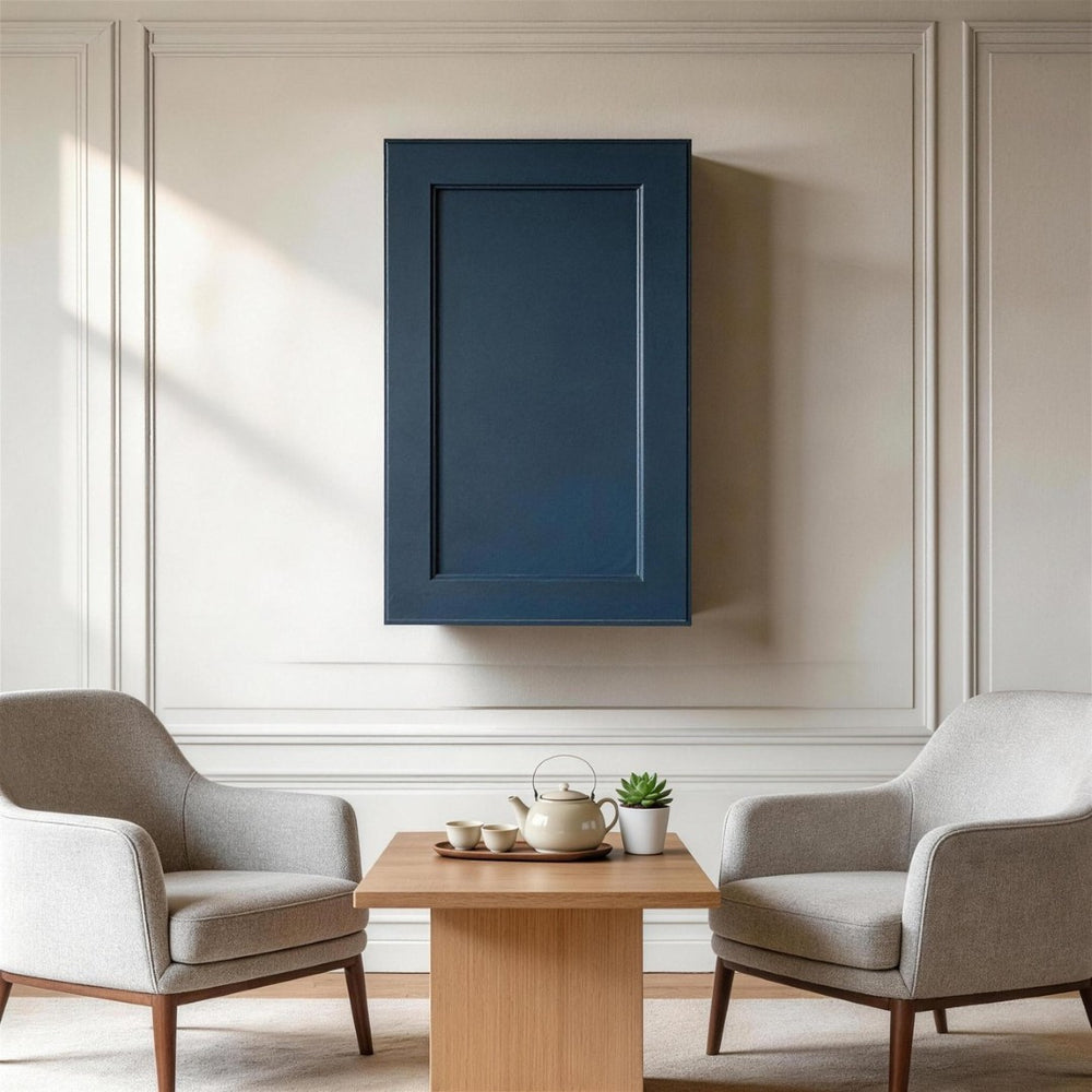 English Elm 21" Solid Wood Shaker Wall Cabinet Navy Finish with Adjustable Shelves for Kitchen Bath T2950P511187