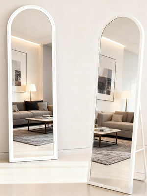 English Elm Full Length LED Floor Mirror Aluminum Alloy Frame Freestanding or Wall Mounted Bedroom T3177P296183