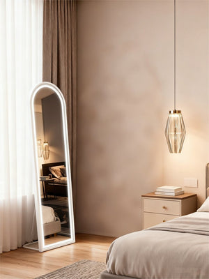 English Elm Full Length LED Floor Mirror Aluminum Alloy Frame Freestanding or Wall Mounted Bedroom T3177P296183