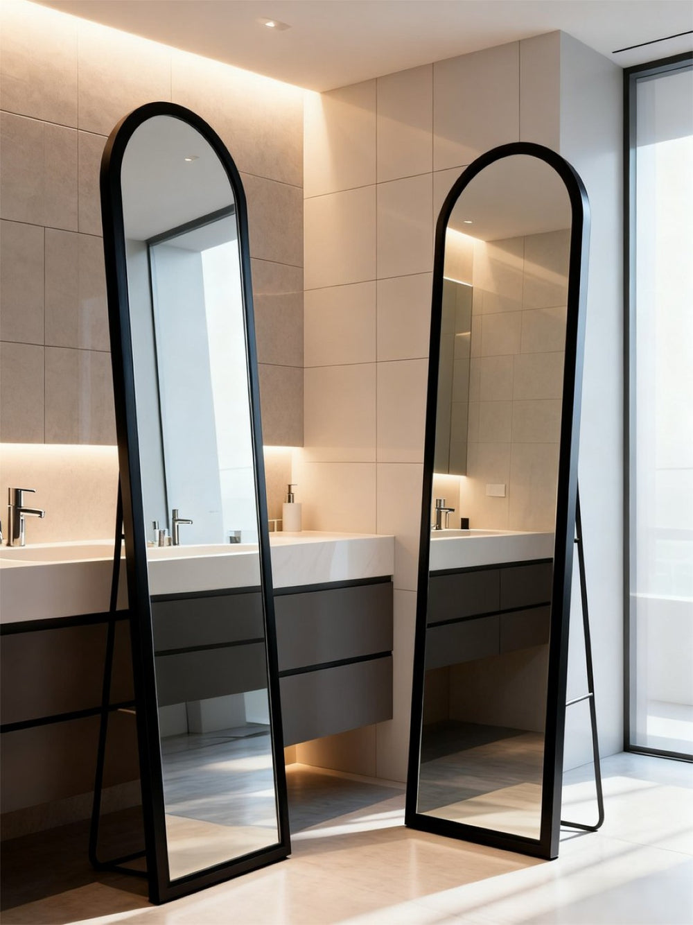 English Elm Full Length LED Floor Mirror Aluminum Frame Freestanding Wall Mount Bedroom Vanity T3177P296184