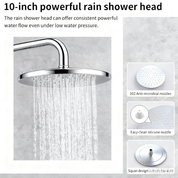 English Elm Shower System Wall Mounted Rainfall Head with Handheld Wand Brushed Nickel Brass T3177P412845