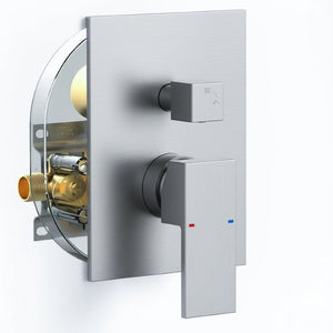 English Elm Male NPT Brushed Nickel Rain Shower System with Handheld Wand and Pressure Balance Valve T3177P487068