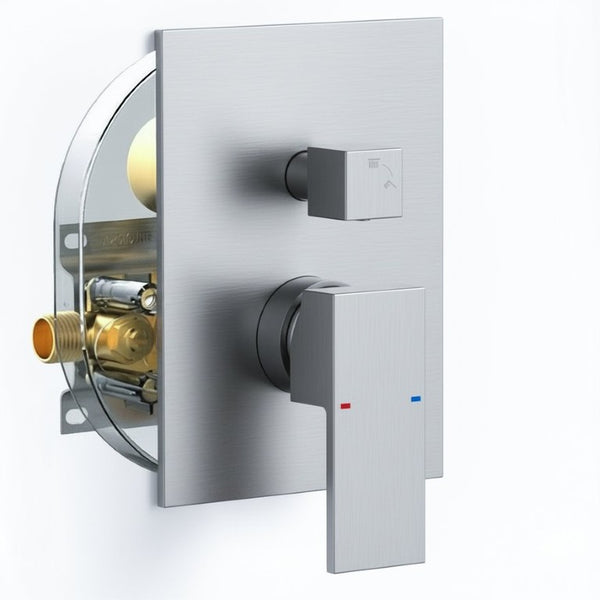 English Elm Male NPT Brushed Nickel Rain Shower System with Handheld Wand and Pressure Balance Valve T3177P487068