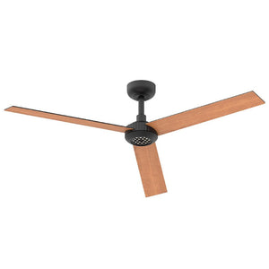 English Elm 52 Inch DC Motor Ceiling Fan Dimmable LED Honeycomb Light Indoor Outdoor Patio Use Black T3177P526317