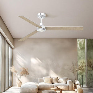 English Elm 52 Inch DC Motor Ceiling Fan Dimmable LED Honeycomb Light Indoor Outdoor Patio Use Silver T3177P526319