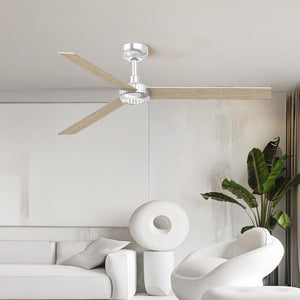 English Elm 52 Inch DC Motor Ceiling Fan Dimmable LED Honeycomb Light Indoor Outdoor Patio Use Silver T3177P526319