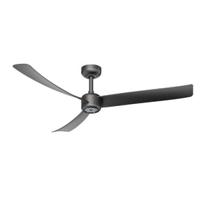 English Elm 52 Inch Flush Mount Ceiling Fan with Dimmable LED Remote DC Motor for Patio Living Room Black T3177P526325