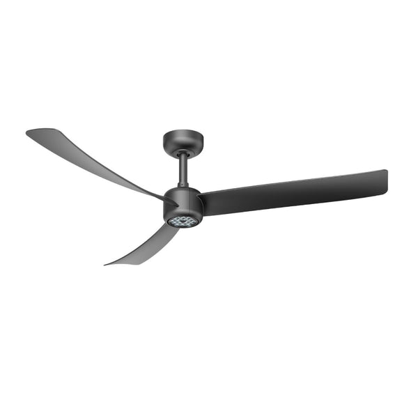English Elm 52 Inch Flush Mount Ceiling Fan with Dimmable LED Remote DC Motor for Patio Living Room Black T3177P526325