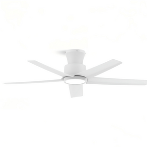 English Elm 44 Inch Matte Five Blade Ceiling Fan with Dimmable LED Light and Quiet DC Motor White T3177P526336