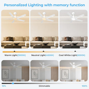 English Elm 44 Inch DC Motor Ceiling Fan with Dimmable LED Light Remote Six Speed Control T3177P526338